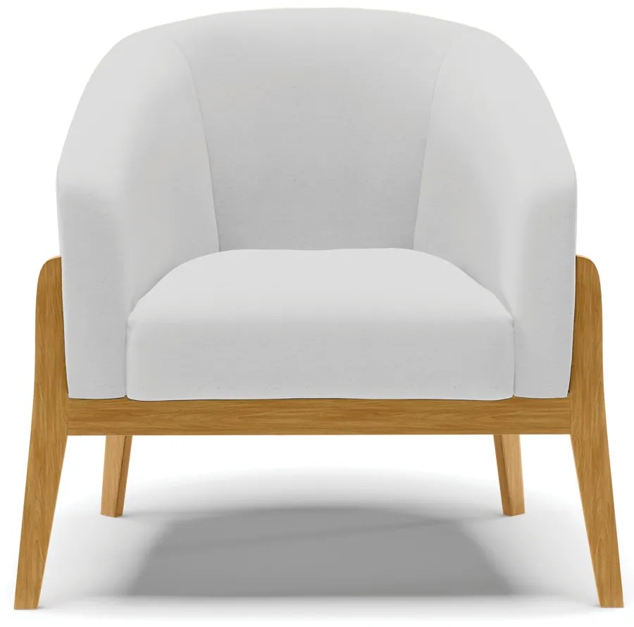 Poltrona Decorativa Base de Madeira kit 2 Stella Linho D03 - D'Rossi - A05 Cinza