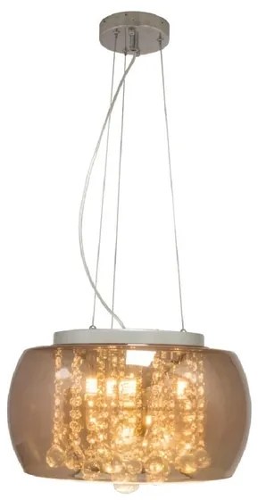 Pendente Vidro Metal Cristal 40Cm Yamamura - ÂMBAR