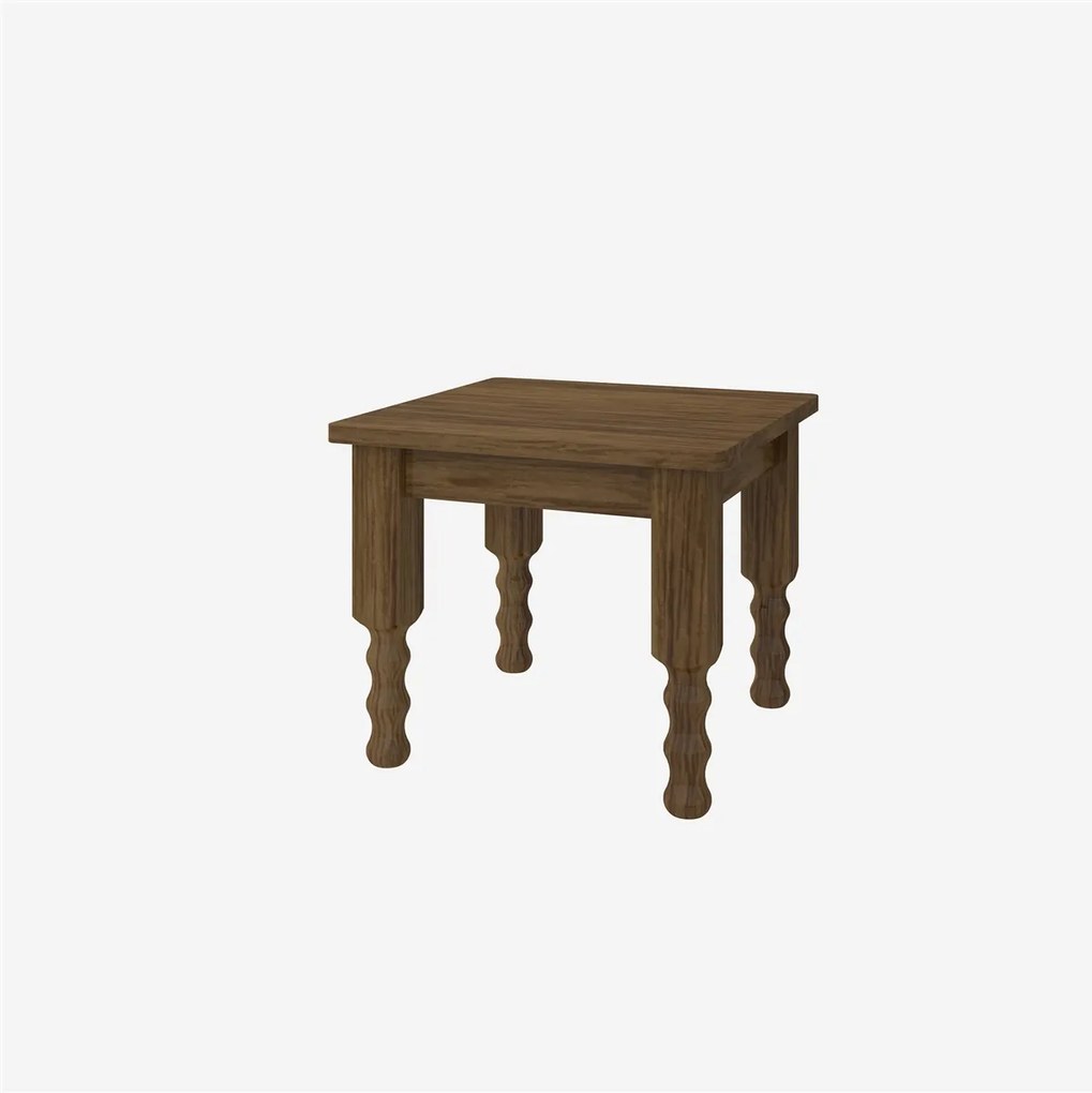 Conjunto de Estofados de Madeira Maciça com 3, 2 e 1 Lugares com 1 Mesa de Centro e 1 Mesa de Canto Belini