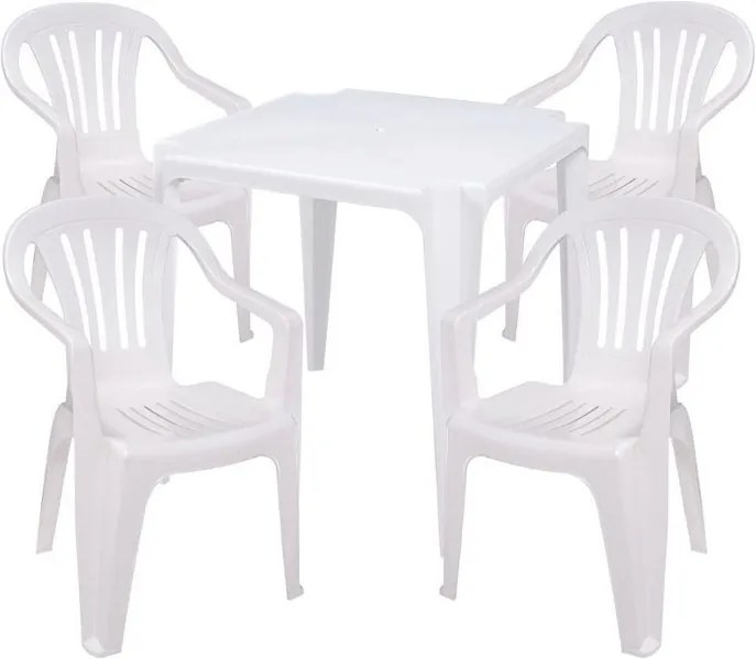 Conjunto Mesa + 4 Cadeiras Mor Bela Vista, Branco - 160631
