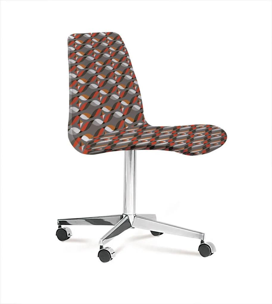 Cadeira Eames Base Cromada Com Rodizio Daf Colorido Cinza