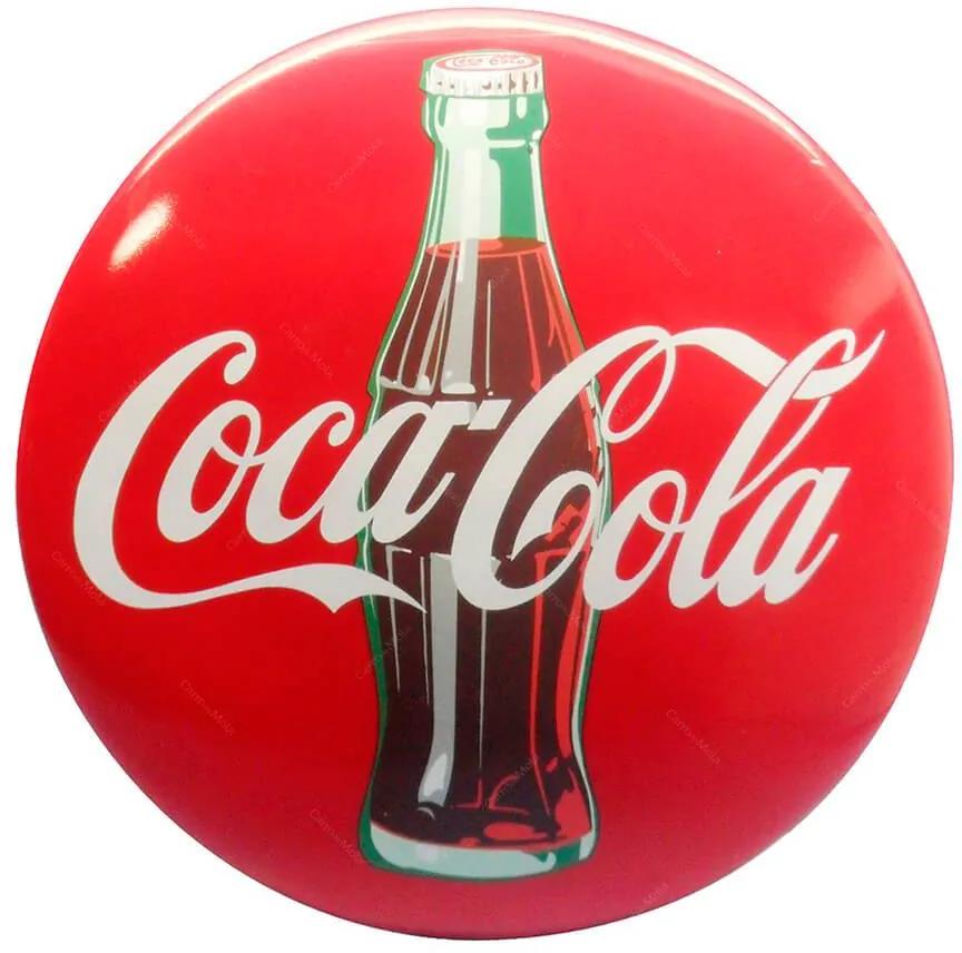 Placa Coca-Cola Button Sign 3D em Resina - Urban - 43,5x33 cm