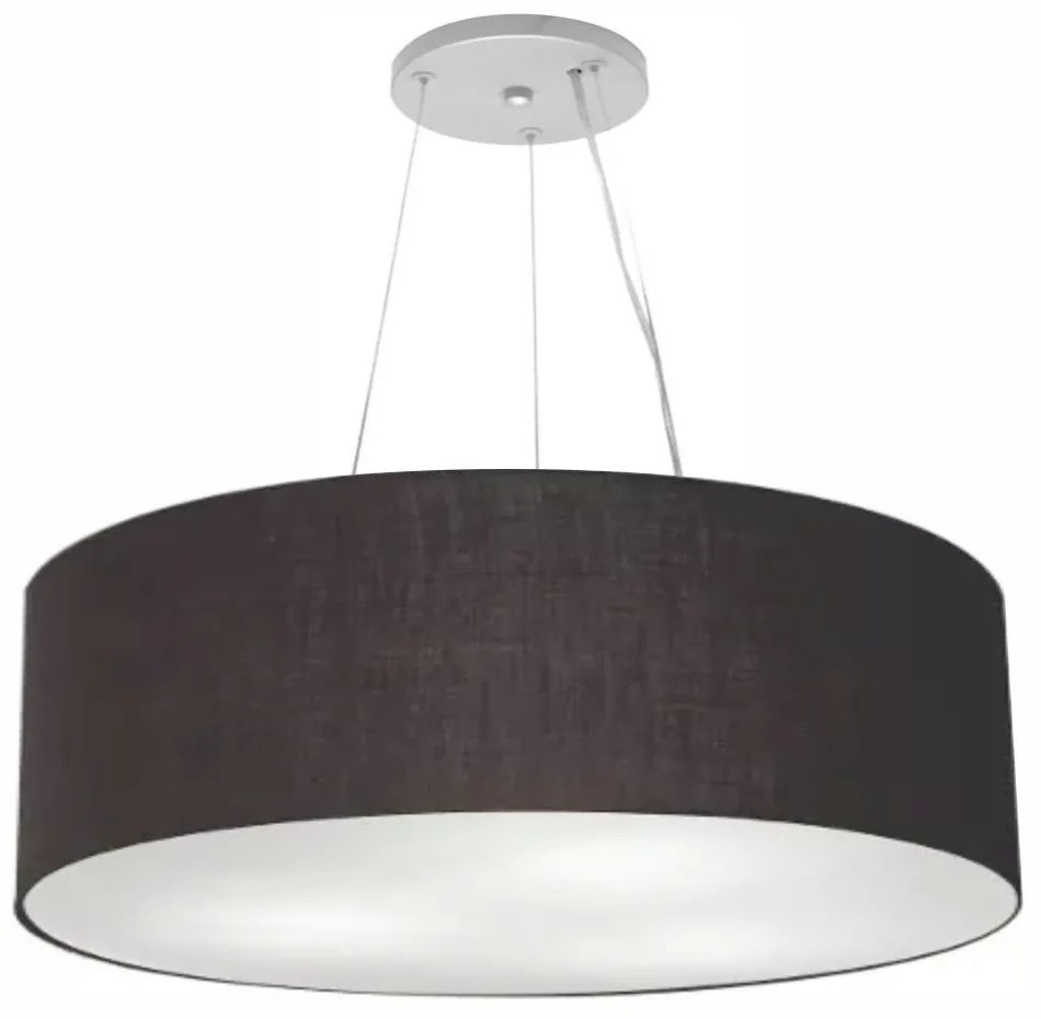 Lustre Pendente Cilíndrico Md-4381 Cúpula em Tecido 100x30cm Preto - Bivolt