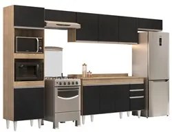 Armário de Cozinha Modulada 5 Peças CP14 Balcão com Tampo Castanho/Pre