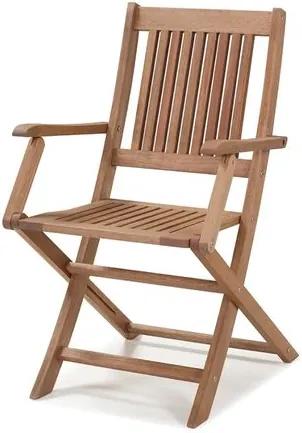 Cadeira Dobrável com Braços para Áreas Externas em Madeira Eucalipto - Maior Durabilidade - Canela