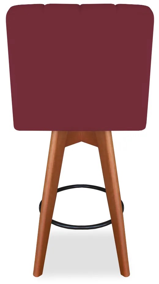 Banqueta Alta Sueli Com Base Giratória Suede Bordo