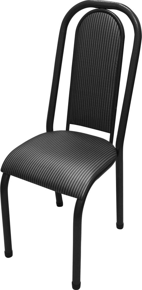 Cadeira Roma Almofadada Craqueado/Tick listras AçoMix