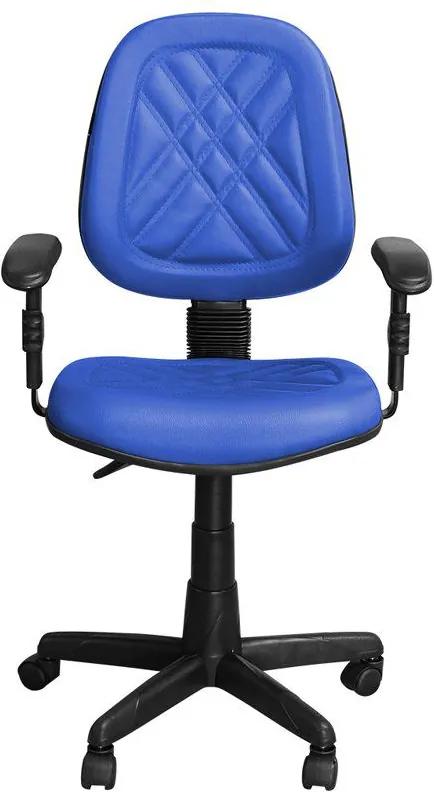 Cadeira para Escritório PS-02 Giratória Couro Azul - Pethiflex