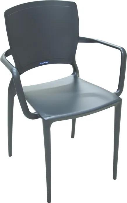 Cadeira Sofia com Braço Grafite - Tramontina