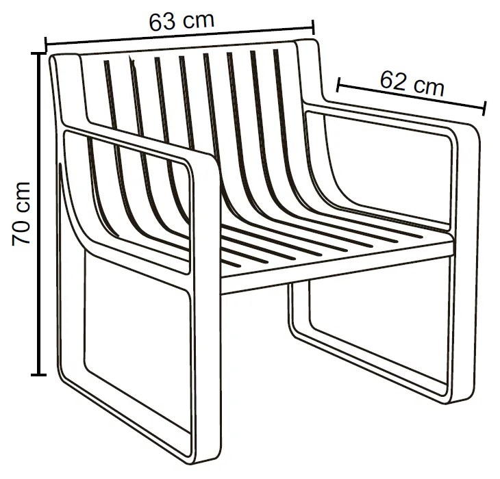 Conjunto 5 Peças Área Externa Bahamas 2 Poltronas 2 Mesas de Centro 1 Sofá 120cm em Fibra Natural Café G56 - Gran Belo