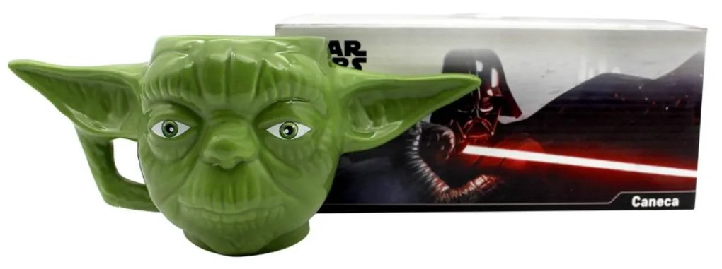Caneca 3D Yoda Mestre Jedi Star Wars Guerra nas Estrelas