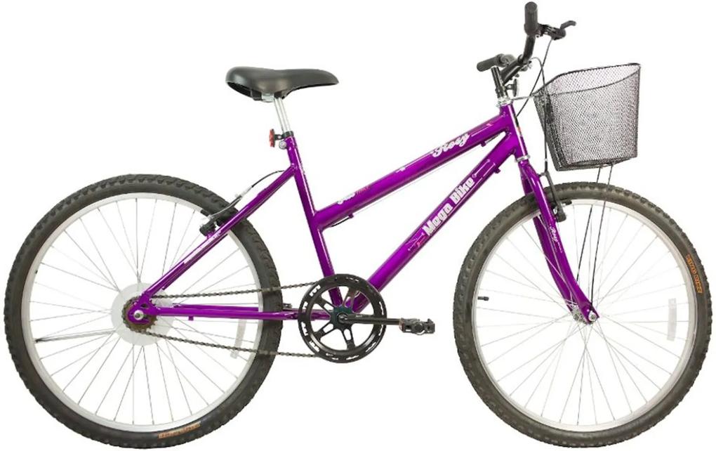 Bicicleta Aro 26 Freios V-Break Quadro Aço Rosy Free Violeta - Mega Bike