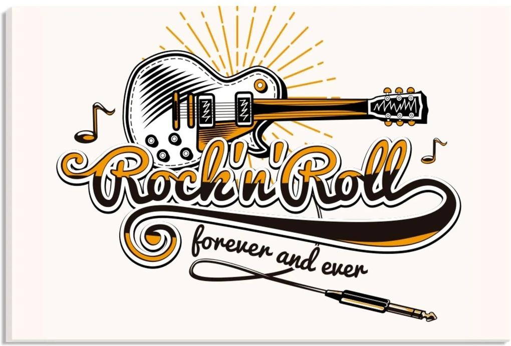 Placa de Bancada Decorativa Rock n' Roll Forever and Ever 20x30 cm