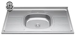 Armário de Cozinha 7 Peças Com Pia Inox CP1 Pietá L06 Nature/Off White