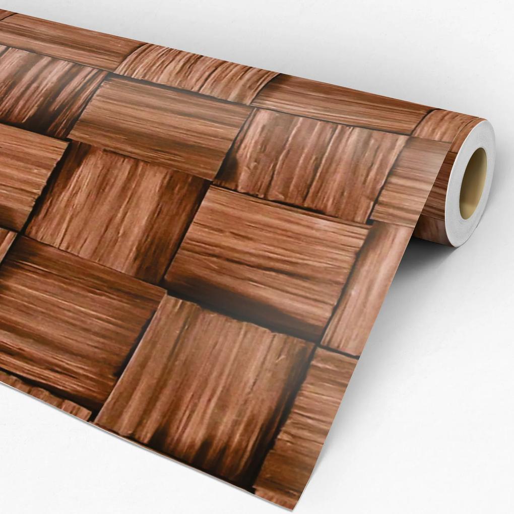 Papel de parede adesivo madeira cubos envelhecidos