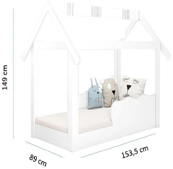 Cama Mini Casinha Montessoriana Infantil Branco