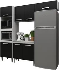 Cozinha Modulada 4 Módulos Composição 4 Branco/Preto - Lumil Móveis
