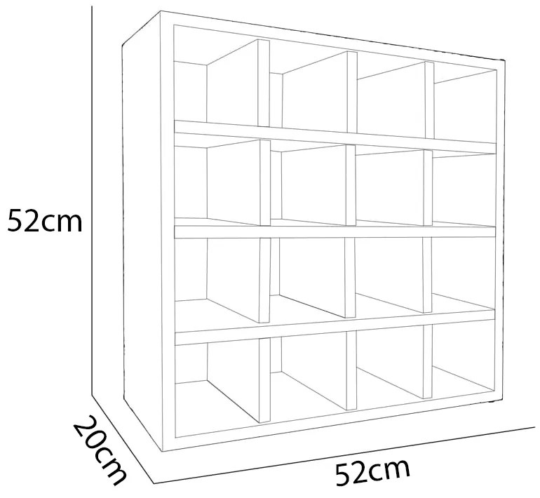 Porta Toalha Nicho Toalheiro 16 Lugares 52x52cm Sam M12 - D'Rossi - Preto