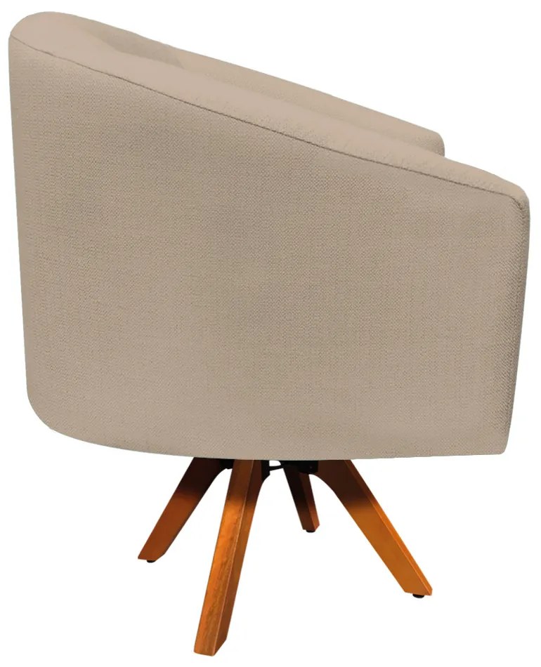 Poltrona Decorativa Giratória MM30 Stella Linho Bege D03 - D'Rossi