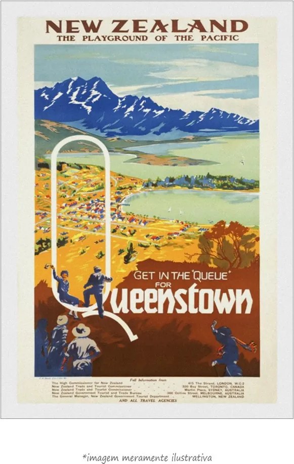 Poster Queenstown (20x30cm, Apenas Impressão)