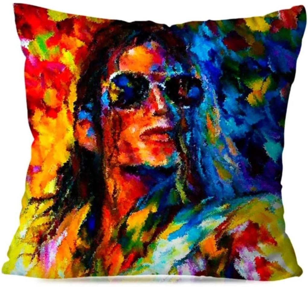 Almofada Avulsa Decorativa PopArt Michael Jackson 45X45cm Love Decor