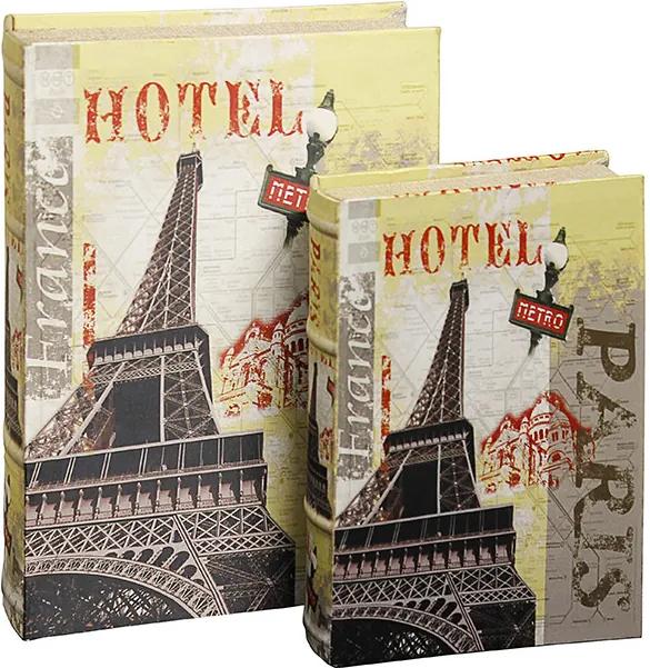 Caixa Livro com 2 Peças Eiffel Hotel de Seda