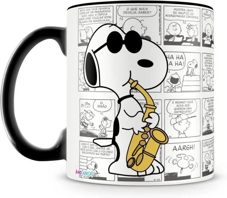 Caneca Personalizada Snoopy Músico