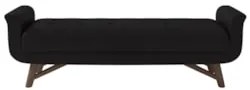 Puff Recamier Calçadeira 160cm Base Madeira Neville Z37 Sintético Pret