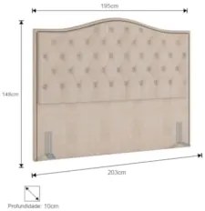 Cabeceira Cama Box Casal King 195cm Siena P02 Linho Cru - Mpozenato