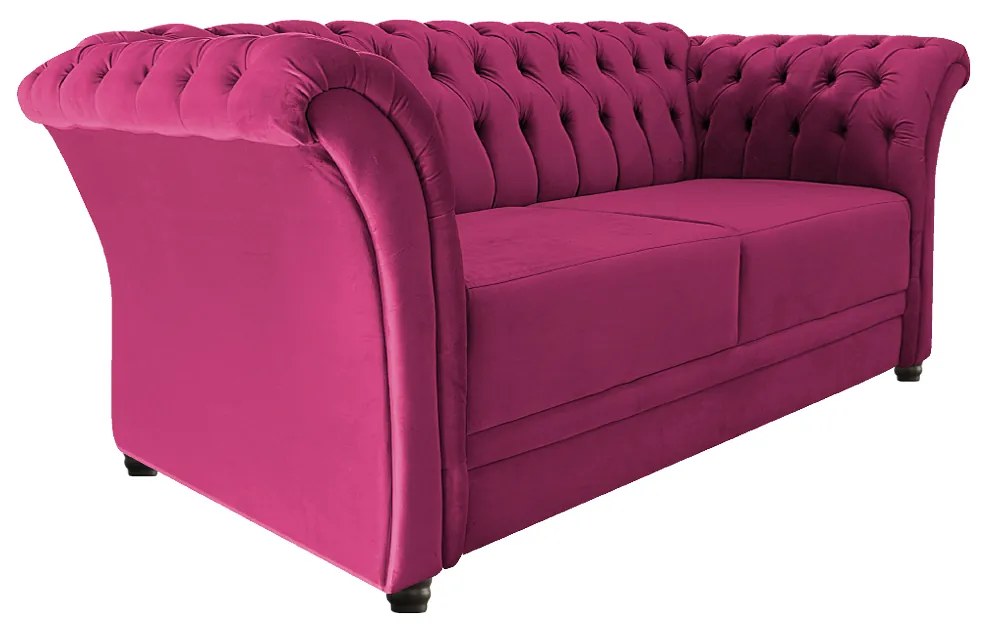 Namoradeira Chesterfield Sofia Suede Pink - ADJ Decor