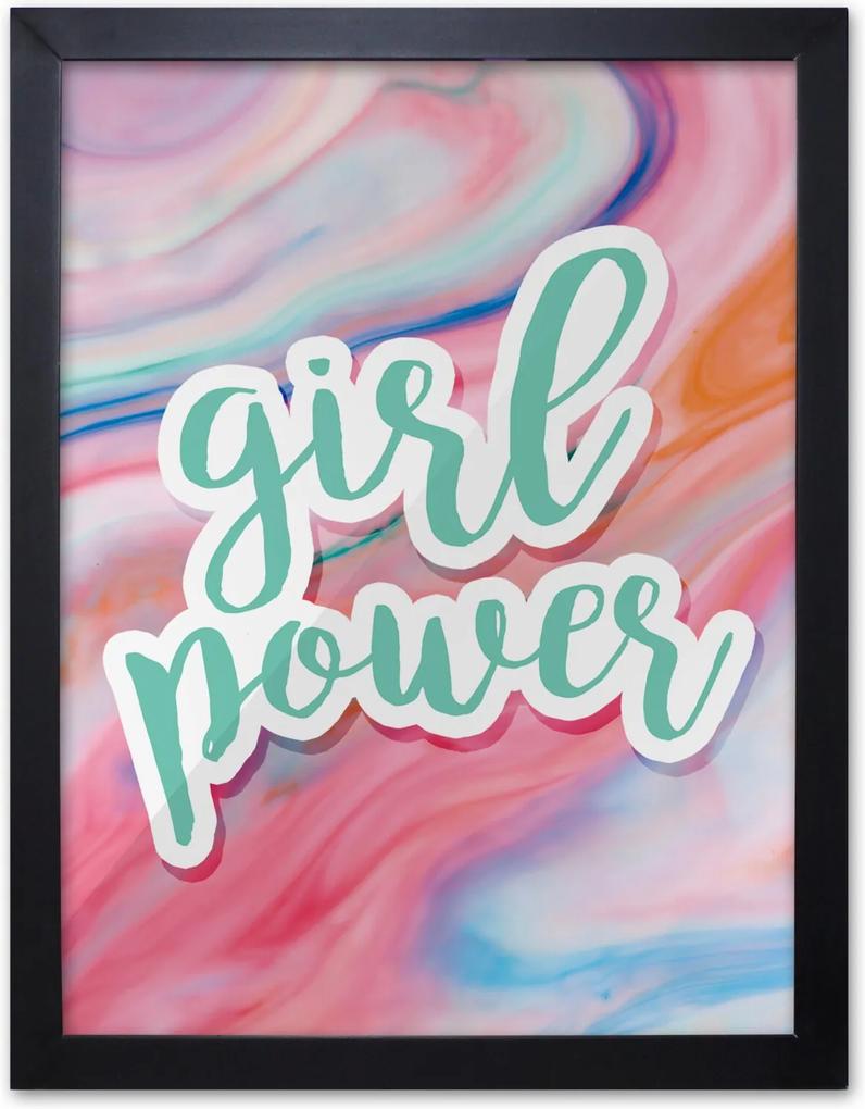 Pôster Decorativo Prolab Gift Girl Power Moldura Preta