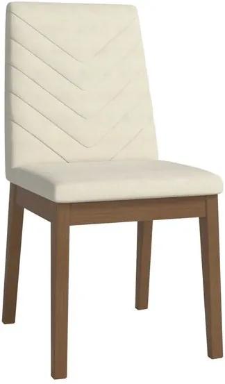 Cadeira de Jantar Vince Linho Bege Claro - Wood Prime PV 32722