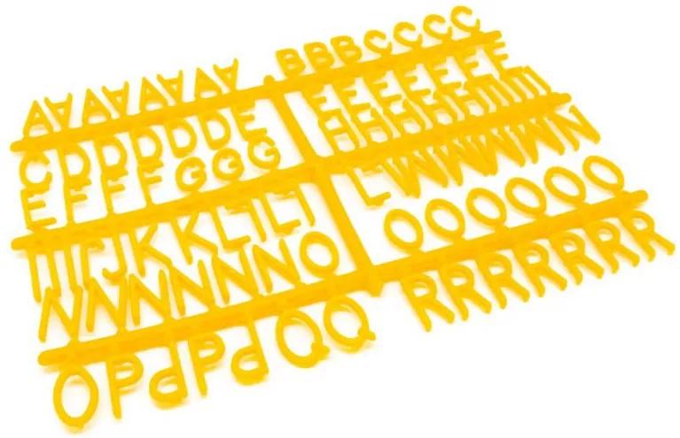 184 Letras e Números para Mural Letreiro Letter Board - Amarelo