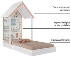 Mini Cama Infantil Casinha Montessoriana MDF com Colchão P13 Child Bra