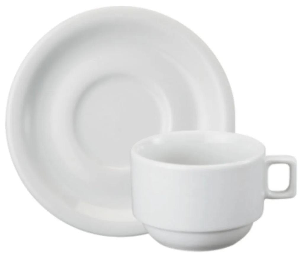 Xicara Chá Com Pires 200Ml  Porcelana Schmidt - Mod. Protel 073