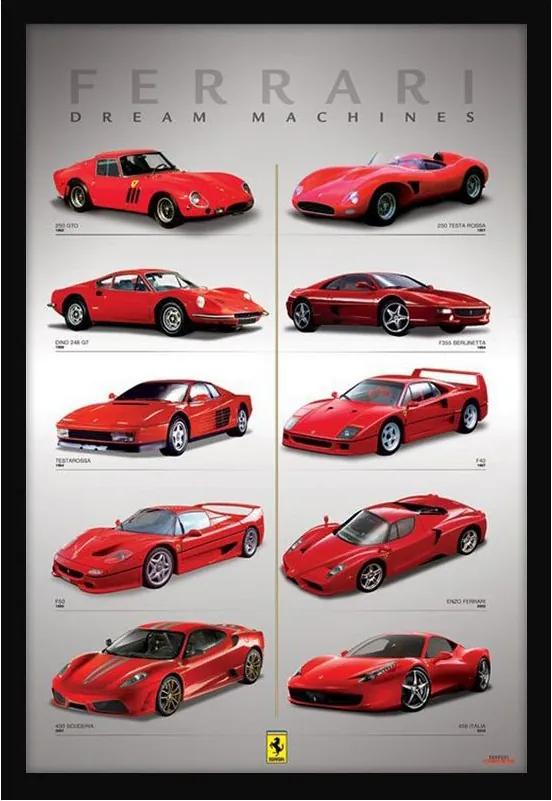 Quadro Decorativo Poster Ferrari Maquina Dos Sonhos S/ Vidro 60x90cm
