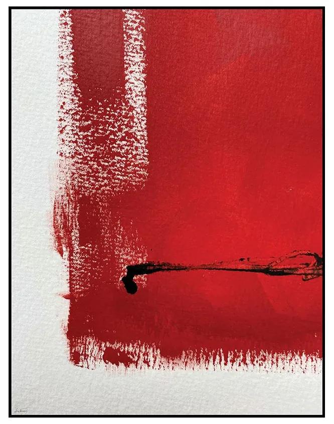 Quadro Decorativo Abstrato Vermelho e Branco - CZ 44129