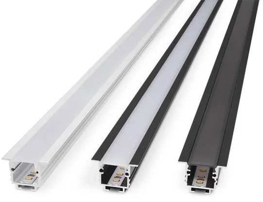 Perfil Embutir Led 1m 14w 24 2700k Preto