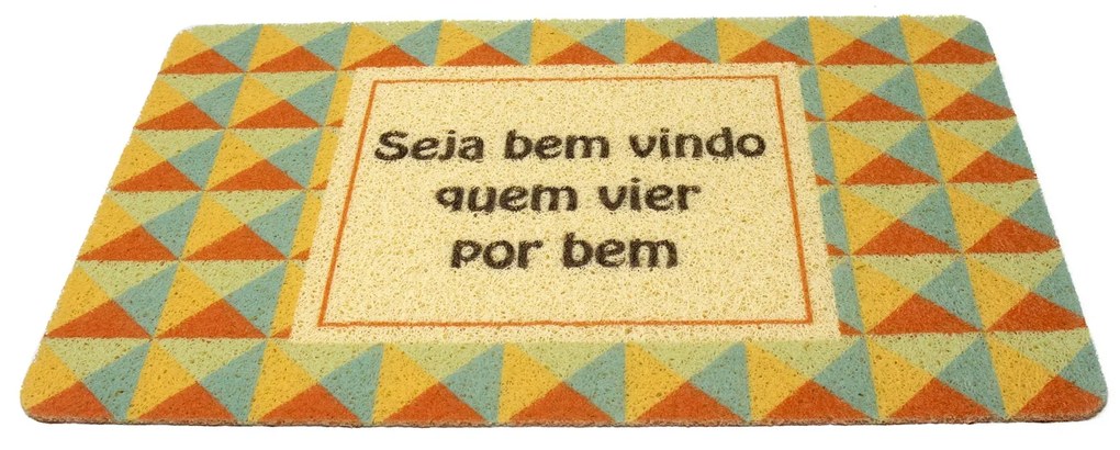 Capacho Decorativo Seja Bem Vindo Quem Vier Por Bem 1x38x58 cm - D'Rossi