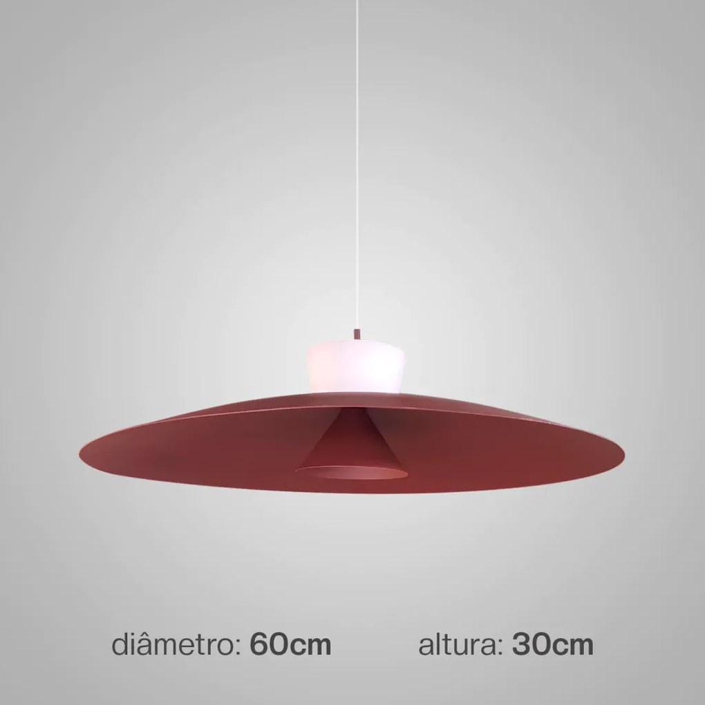 Pendente Rebatedor E Pontual Ø60X30Cm Disco Curvo Alumínio 01Xled 9W 2... (DOURADO FOSCO, 110v)