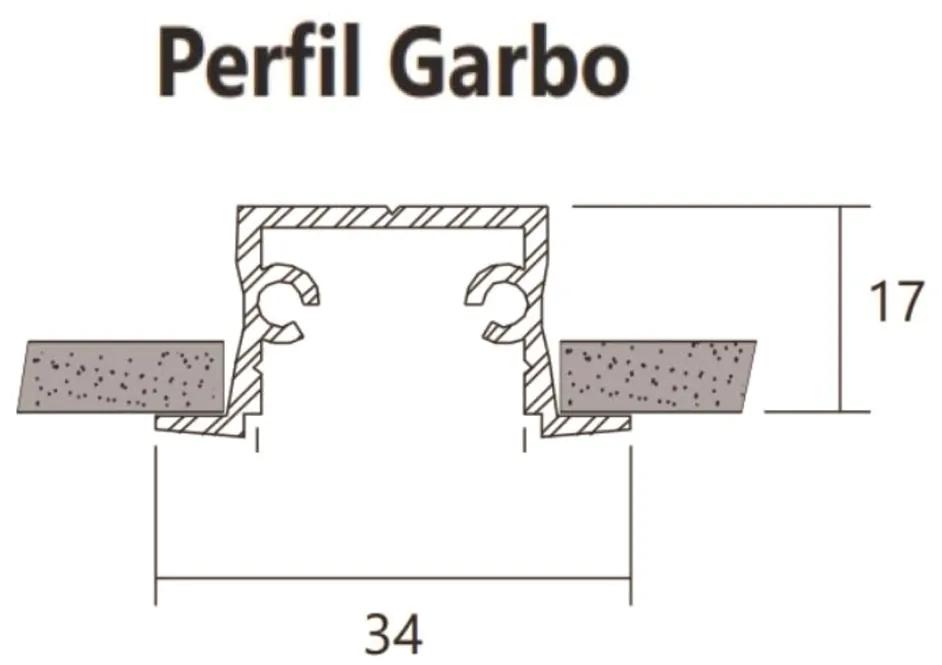Junção Teto/teto Perfil Embutir Para Fita Led Garbo 10X10Cm | Usina 30... (PT - Preto Texturizado)