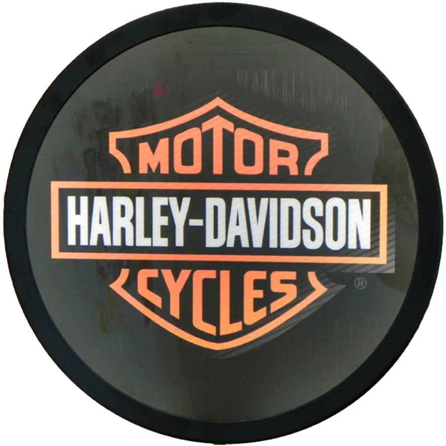 Luminoso sem Fio Harley Davidson Preto Redondo em Alumínio com LED