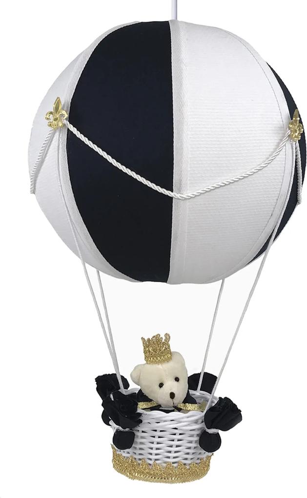 Lustre Balão Bolinha Urso Príncipe Marinho Quarto Bebê Infantil Menino