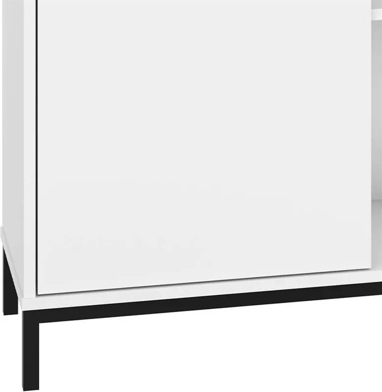 Armário Multiuso Beripe C/ 1 Portas E 3 Nichos Branco / Preto