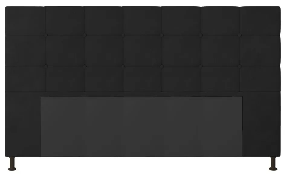 Cabeceira Stambul Para Cama Box King 195 cm Suede - D'Rossi - Preto