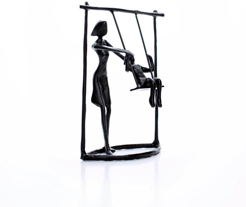 Escultura Decorativa em Metal Preto Balanço 18x13,5 cm - D'Rossi