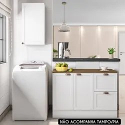 Armário de Cozinha Modulado 2 Peças Sem Tampo CJ13 Duna P09 Branco - M