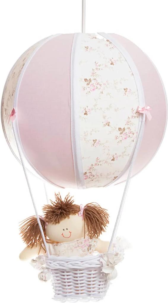 Lustre Balão Bolinha Quarto Bebê Infantil Menina Potinho de Mel Rosa