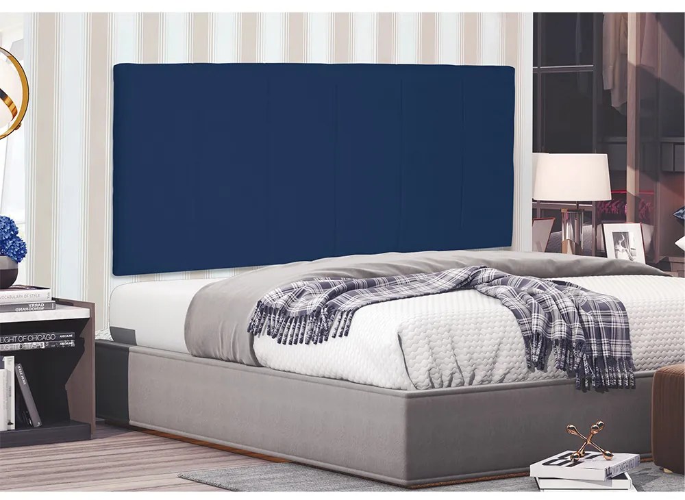 Cabeceira Painel Arizona Para Cama Box Casal 140 cm Suede Azul Marinho - D'Rossi