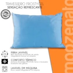 Travesseiro Frio Lavável Macio 100% Poliéster Frostygel Azul - Fibrasc